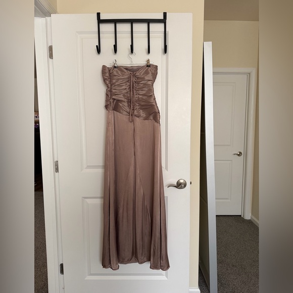 Meshki Serena Strapless Tafetta Maxi Dress - Bronze Taupe - Picture 4 of 4